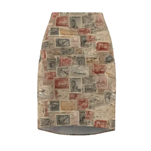 Archive in Red on a Pencil Skirt