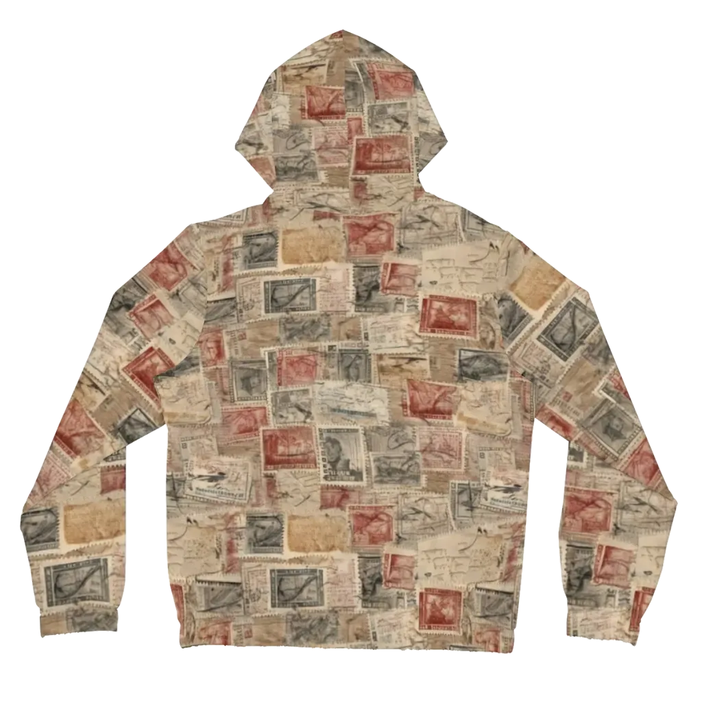 Archive in Red on Women's Full-Zip Hoodie — Back