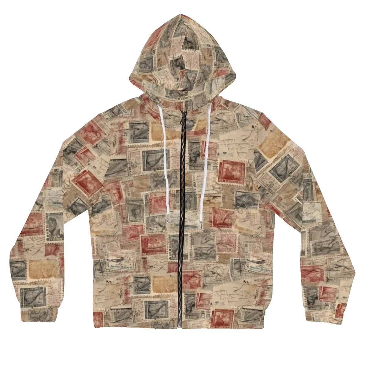 Archive in Red on Women's Full-Zip Hoodie — Front