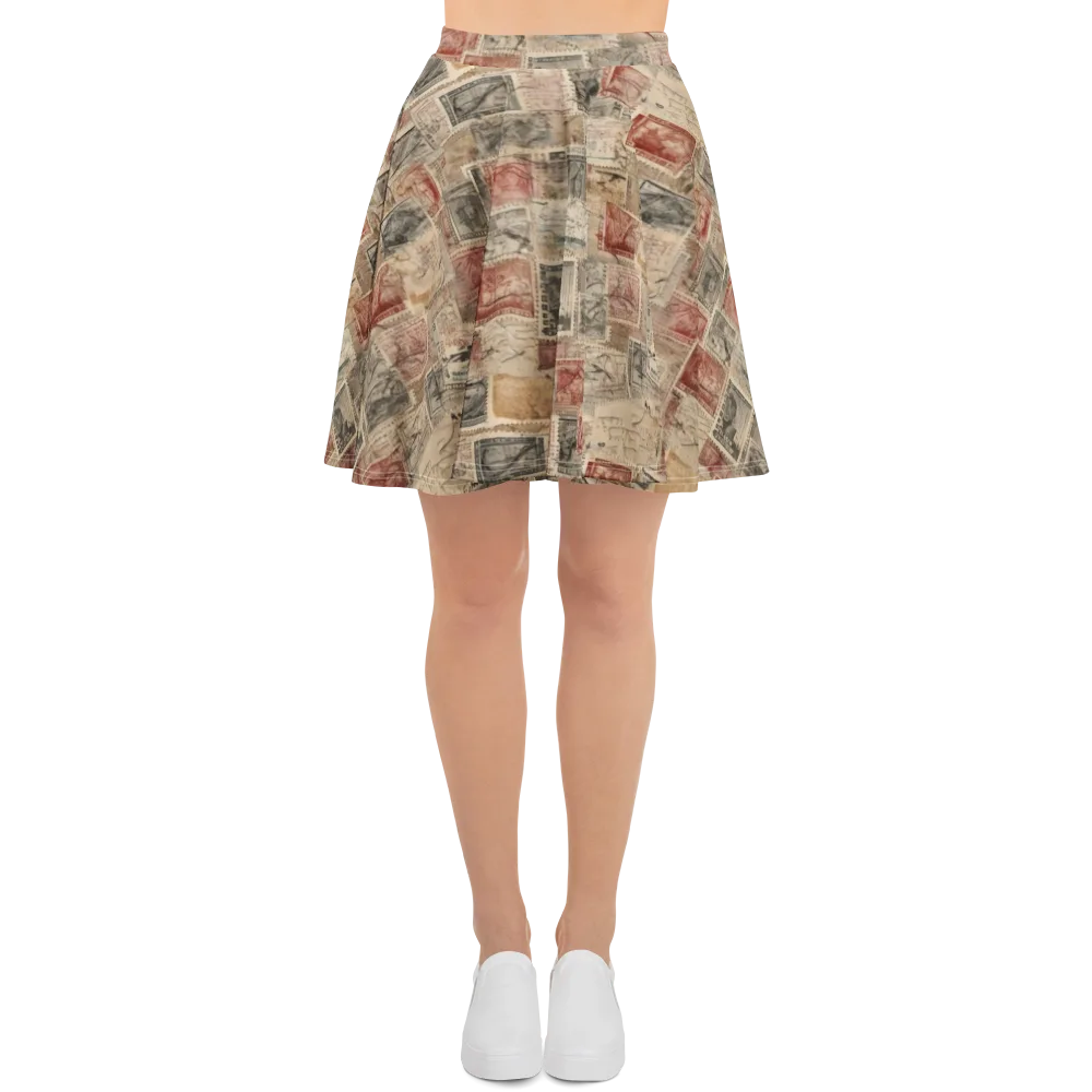 Archive in Red on Skater Skirt — Front