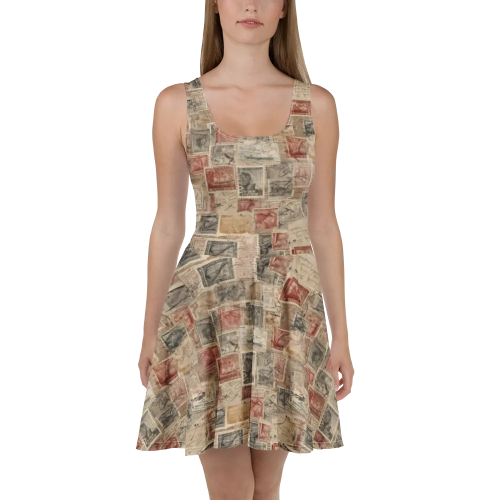 Archive in Red on Skater Dress — Front