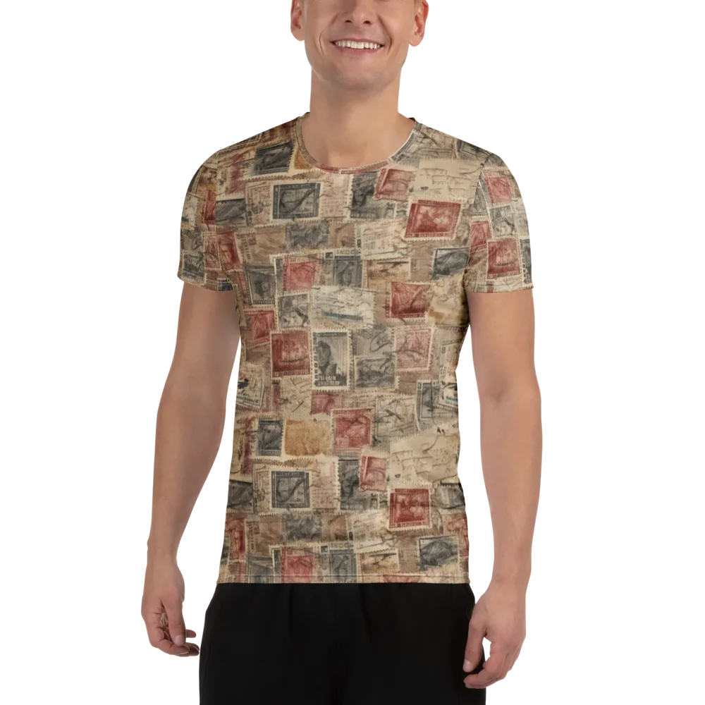 Archive in Red on Men's Athletic T-Shirt — Front