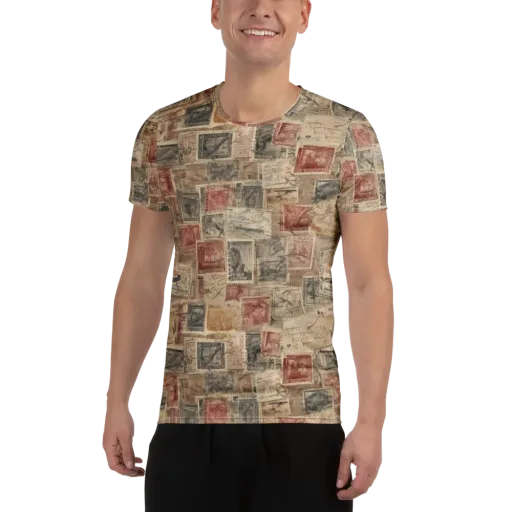 Archive in Red on a Men's Athletic T-Shirt