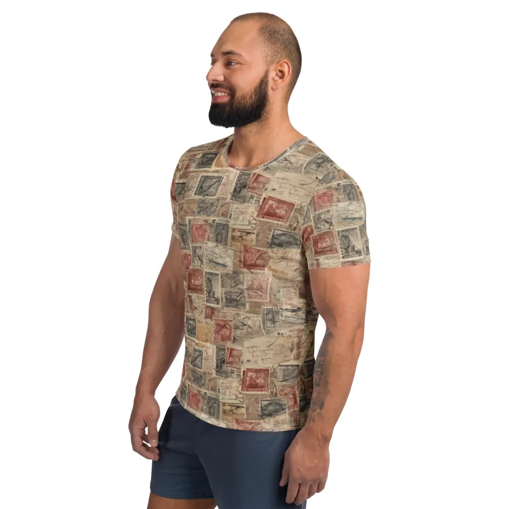 Archive in Red on Men's Athletic T-Shirt — Left