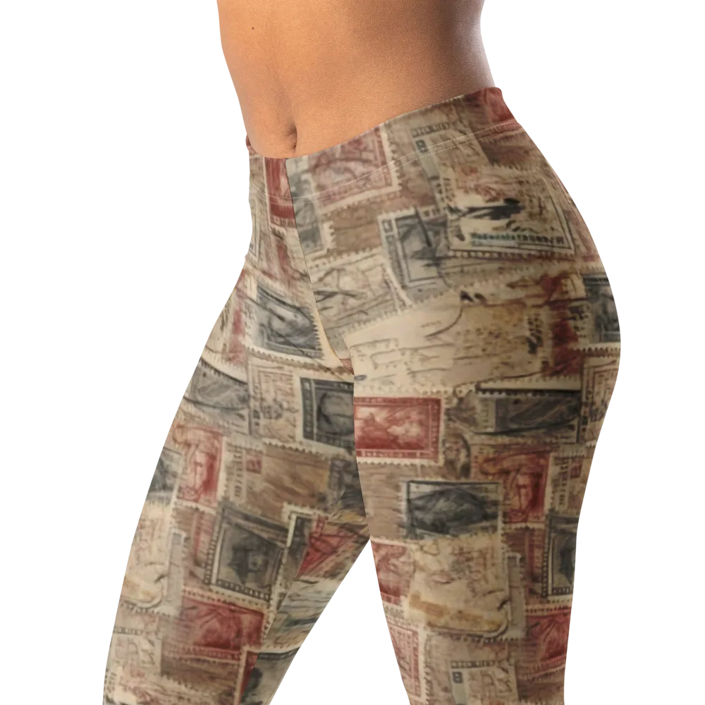 Archive in Red on Leggings — Left Front