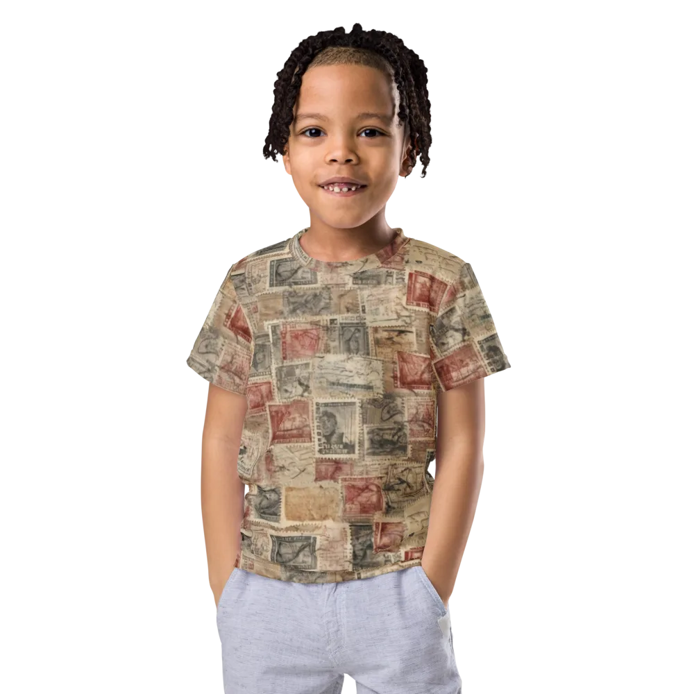 Archive in Red on Kids Crew Neck T-Shirt — Front