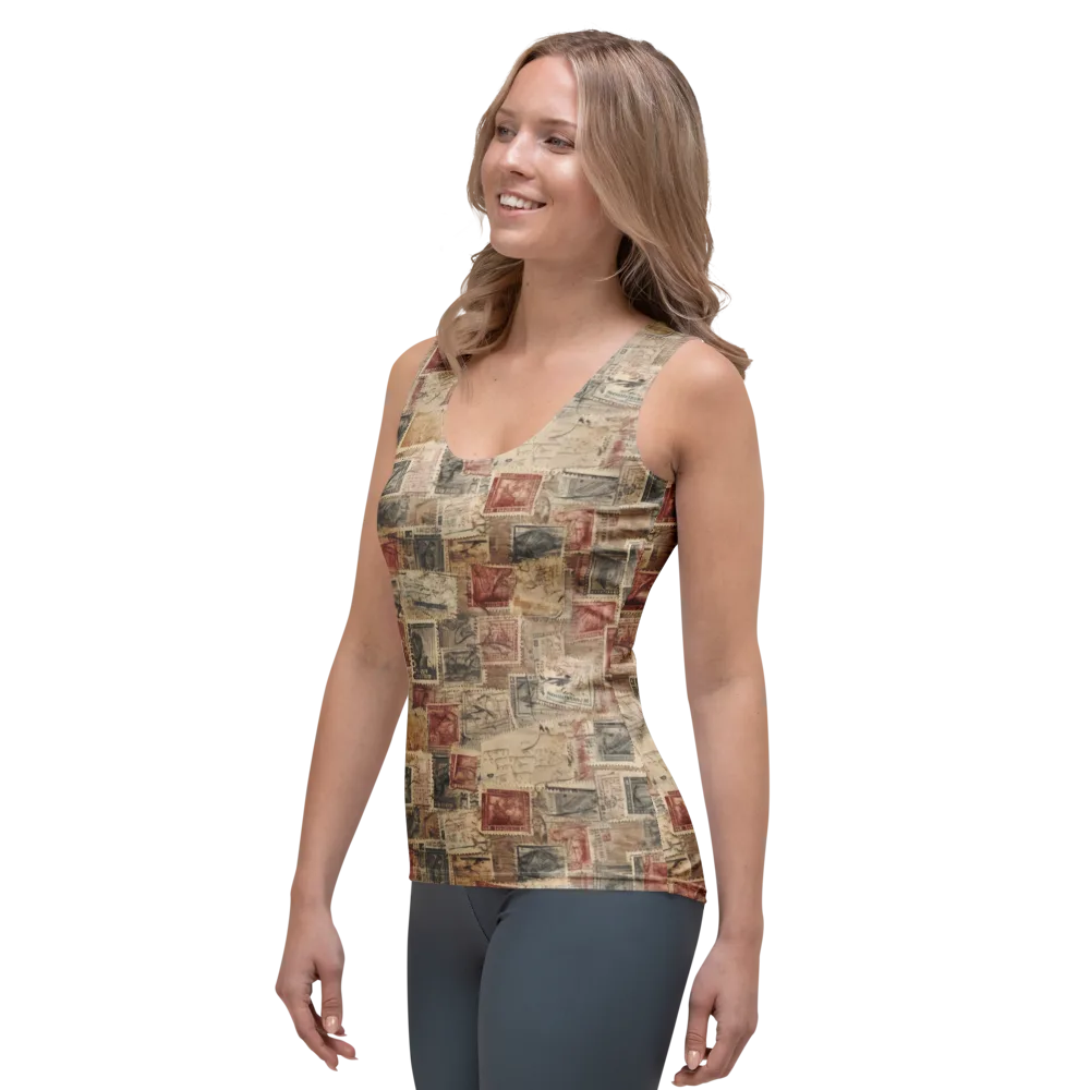 Archive in Red on Women's Tank Top — Left Front