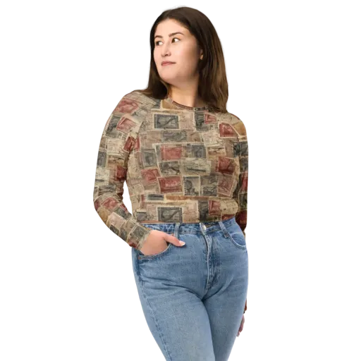 Archive in Red on a Long Sleeve Crop Top