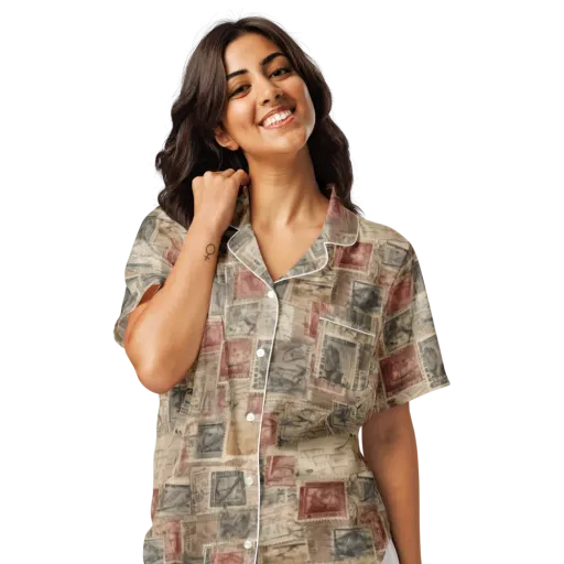 Archive in Red on a Women's Short Sleeve Pajama Top