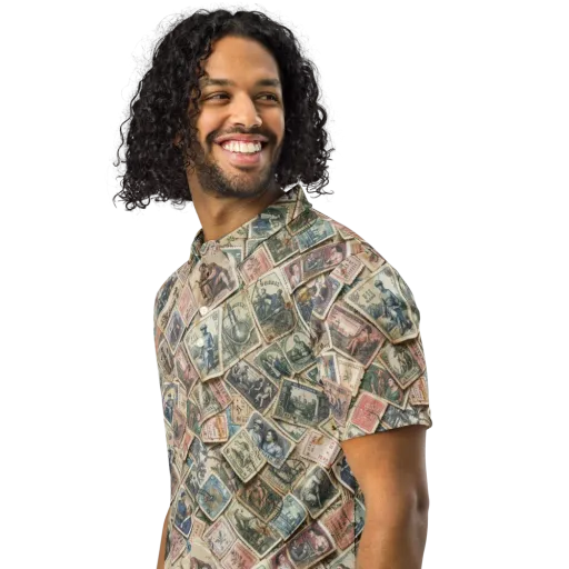 Postmark Pastime on a Men's Slim Fit Polo Shirt