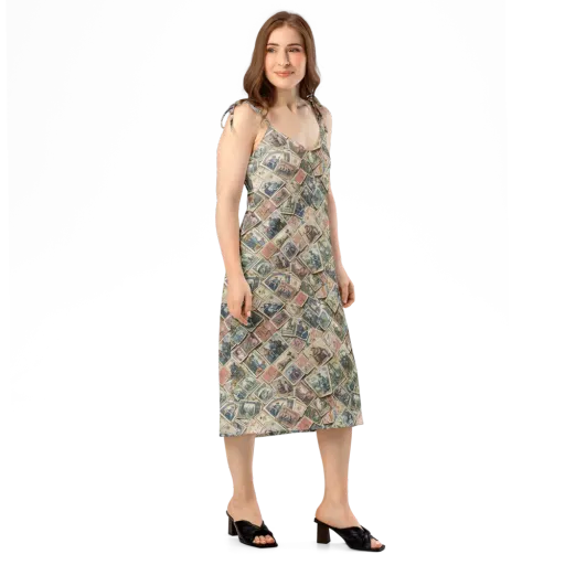 Postmark Pastime on a Slip Dress
