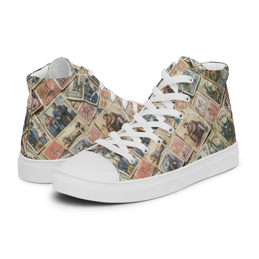 Postmark Pastime on Men's High Top Canvas Shoes — Left
