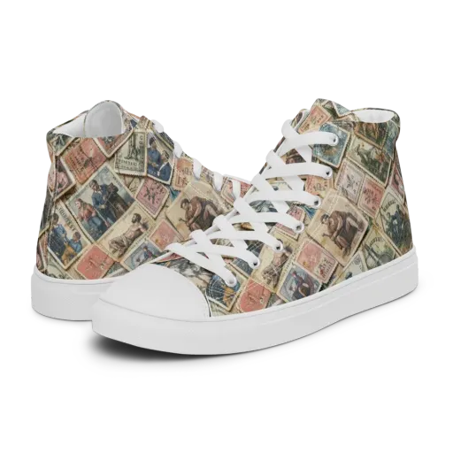 Postmark Pastime on a Men's High Top Canvas Shoes