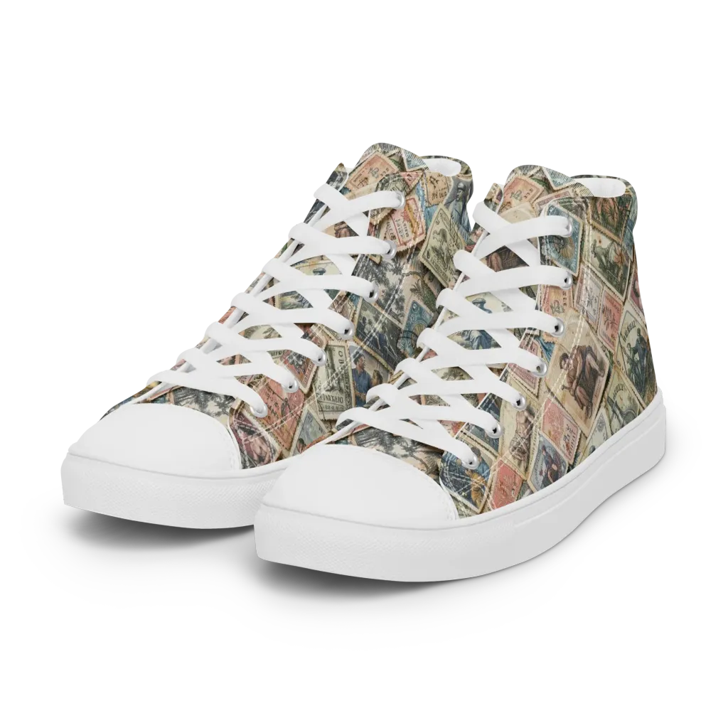 Postmark Pastime on Women's High Top Canvas Shoes — Left Front
