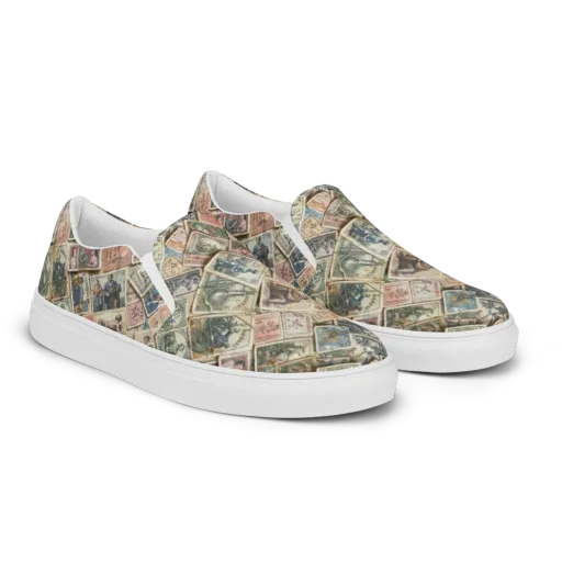 Postmark Pastime on a Men's Slip-On Canvas Shoes