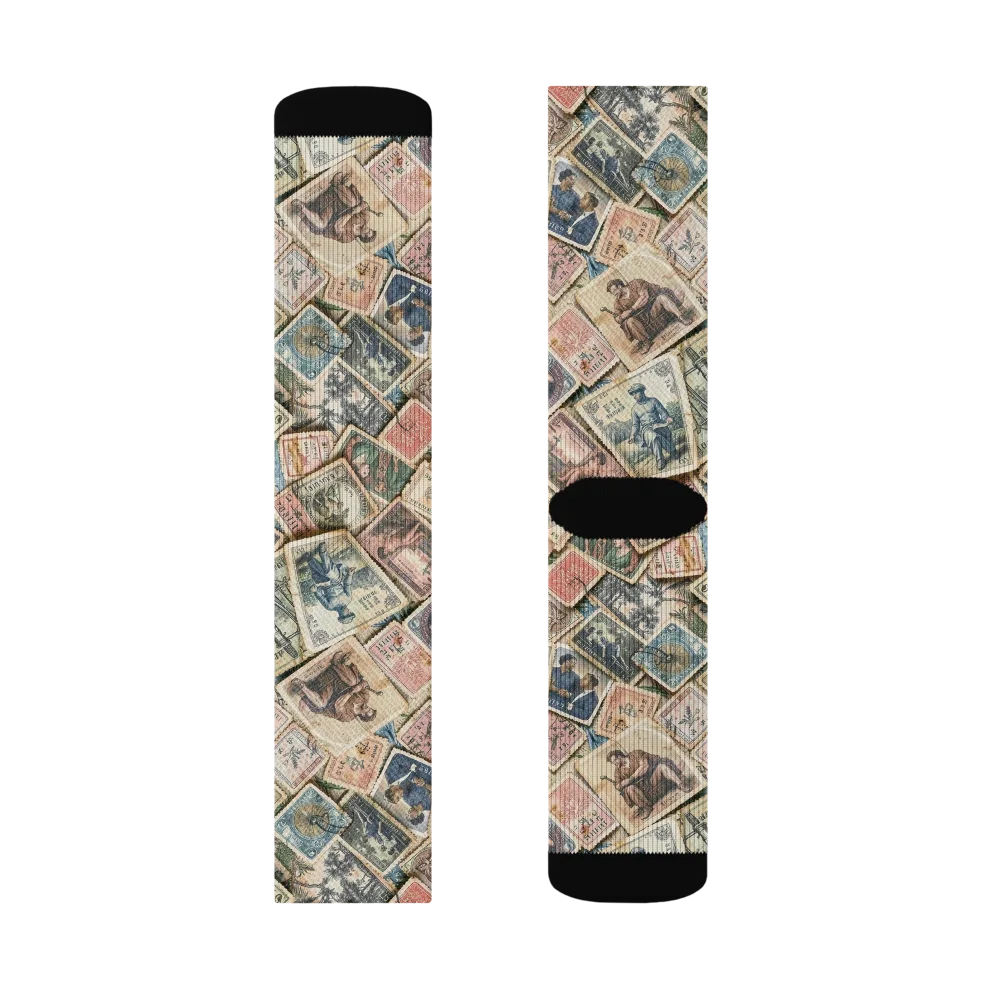 Postmark Pastime on Socks — Left Sock