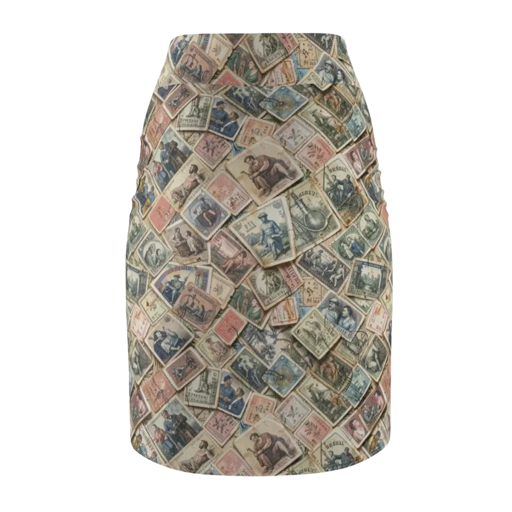 Postmark Pastime on Pencil Skirt — Back