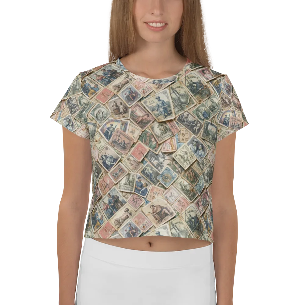 Postmark Pastime on Crop Tee — Front