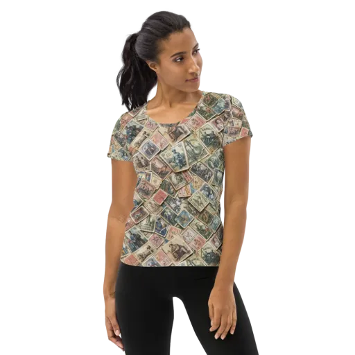 Postmark Pastime on a Women's Athletic T-Shirt