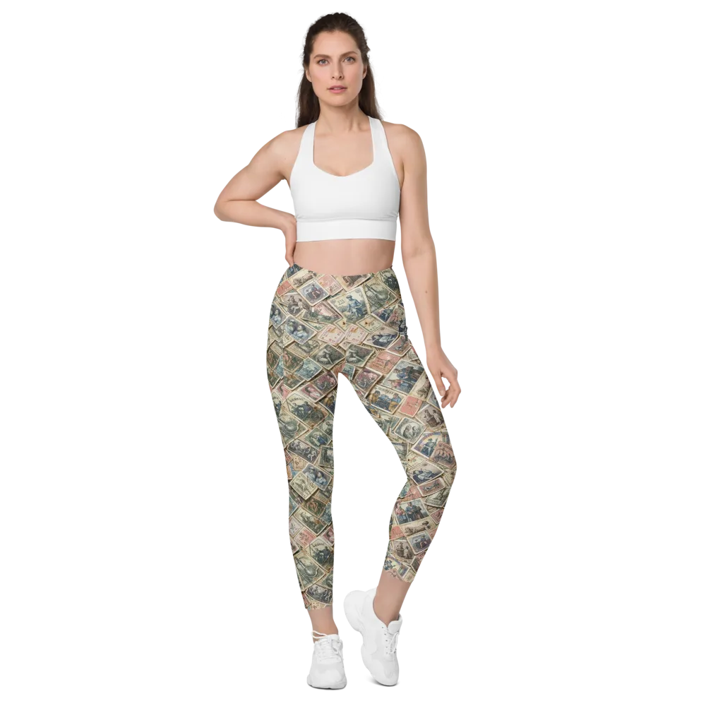 Postmark Pastime on Leggings with Pockets — Front