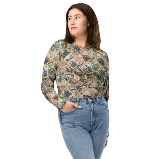Postmark Pastime on a Long Sleeve Crop Top