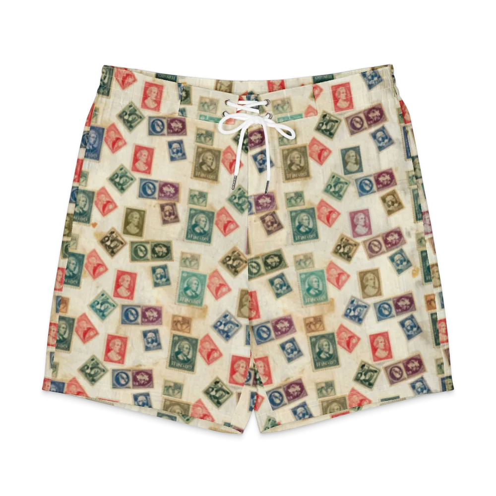 Mercantile Mosaic on Men's Board Shorts — Front