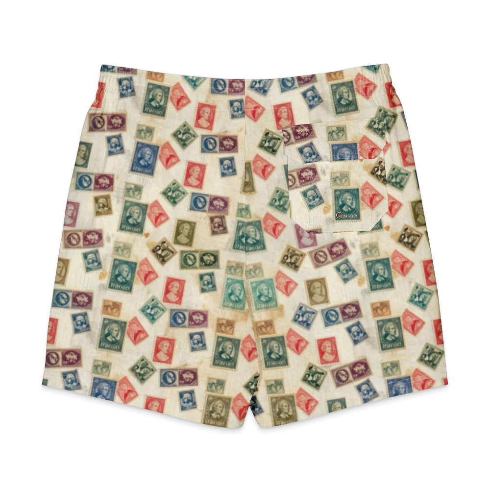 Mercantile Mosaic on Men's Board Shorts — Back