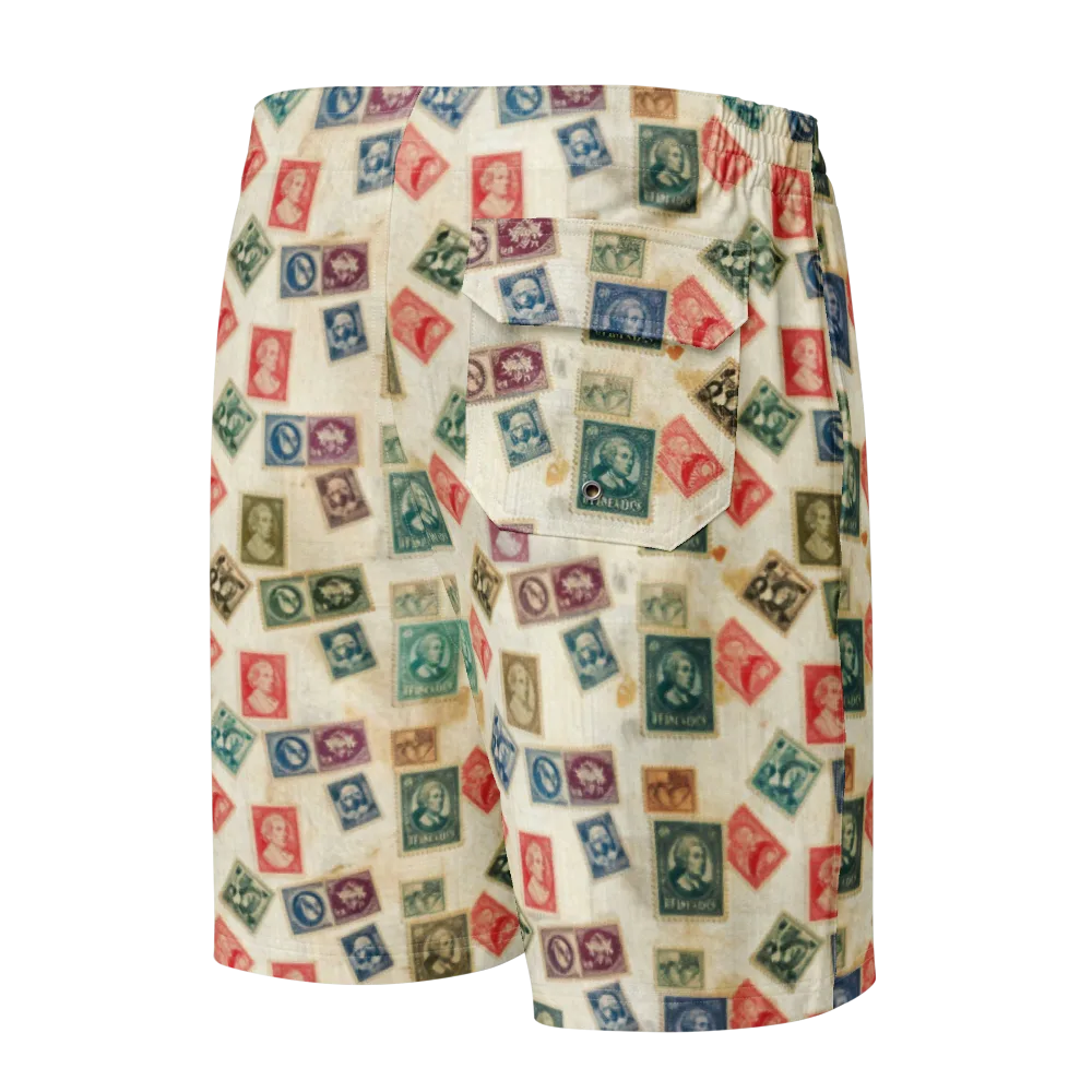 Mercantile Mosaic on Men's Board Shorts — Back
