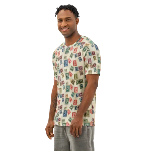Mercantile Mosaic on a Men's Cotton Crew Neck T-Shirt