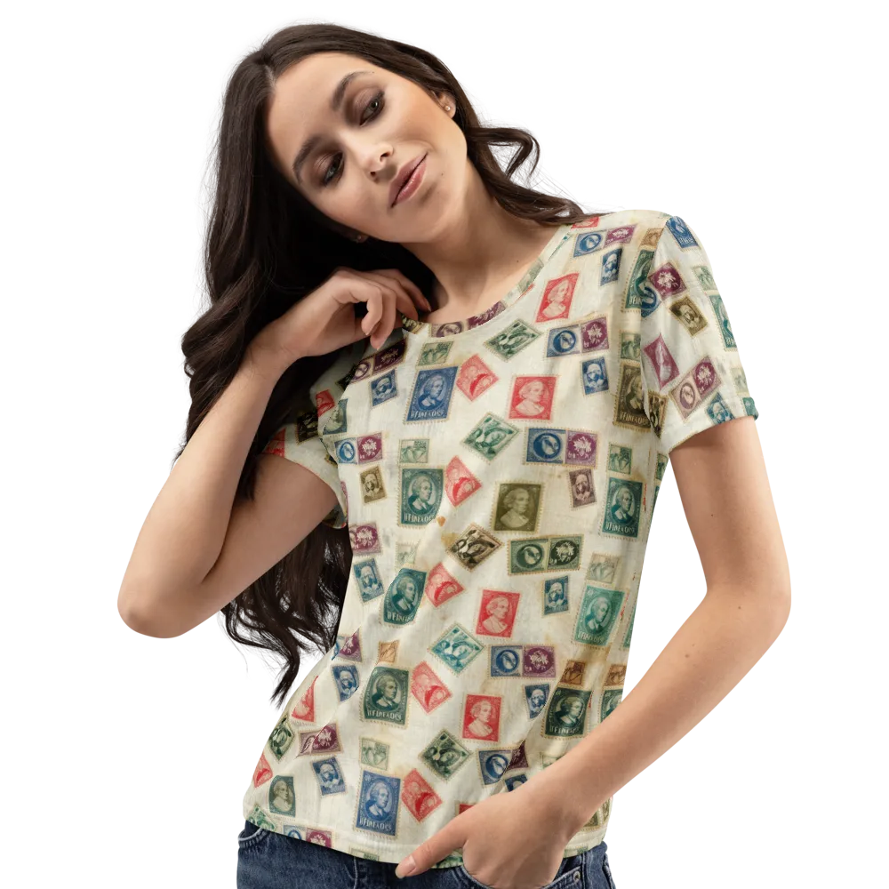 Mercantile Mosaic on Women's Crew Neck T-Shirt — Left Front
