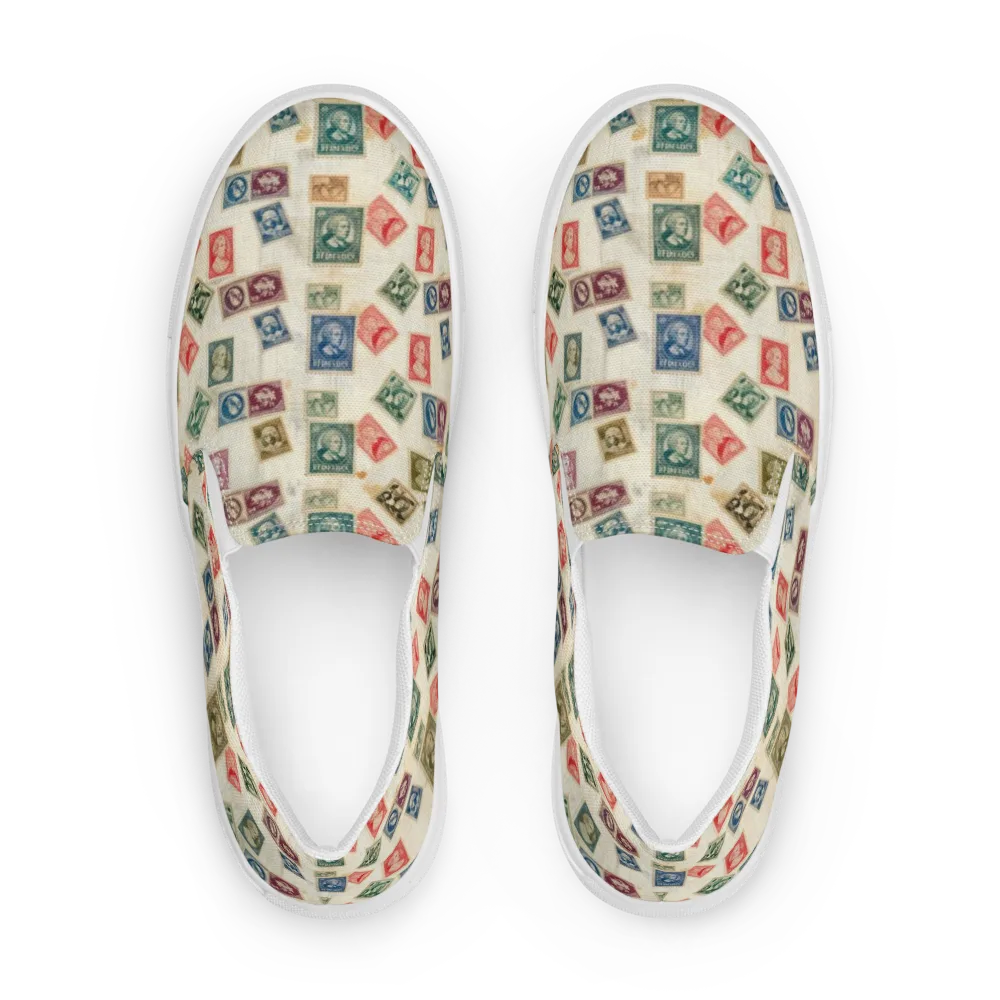 Mercantile Mosaic on Men's Slip-On Canvas Shoes — Front