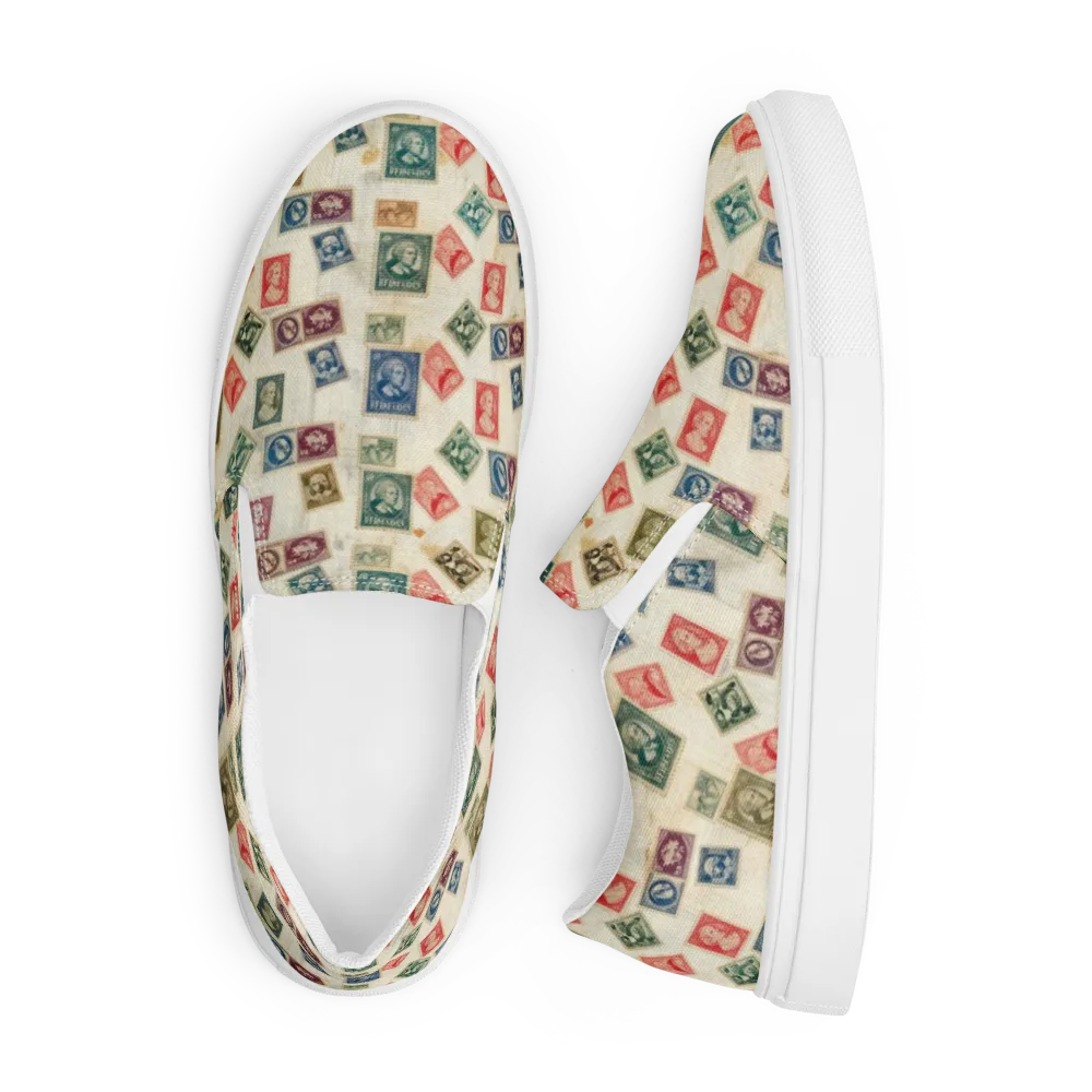Mercantile Mosaic on Men's Slip-On Canvas Shoes — Front