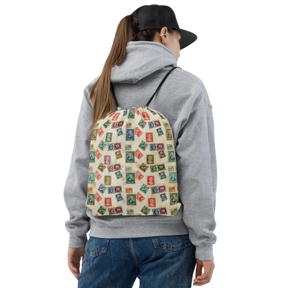 Mercantile Mosaic on Drawstring Bag — Front