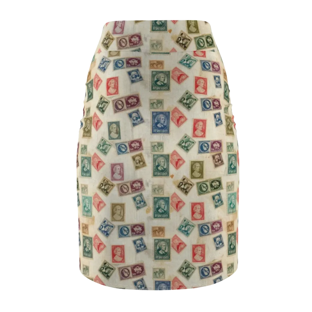 Mercantile Mosaic on Pencil Skirt — Back