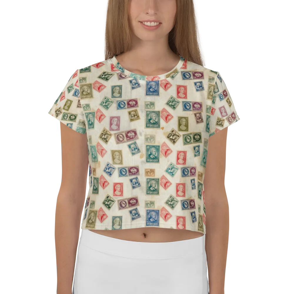 Mercantile Mosaic on Crop Tee — Front