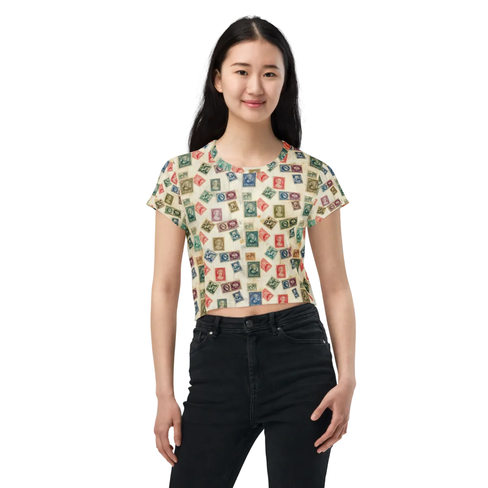 Mercantile Mosaic on Crop Tee — Front