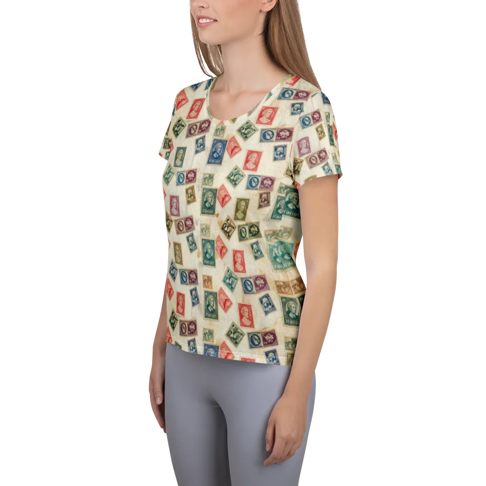 Mercantile Mosaic on Women's Athletic T-Shirt — Left