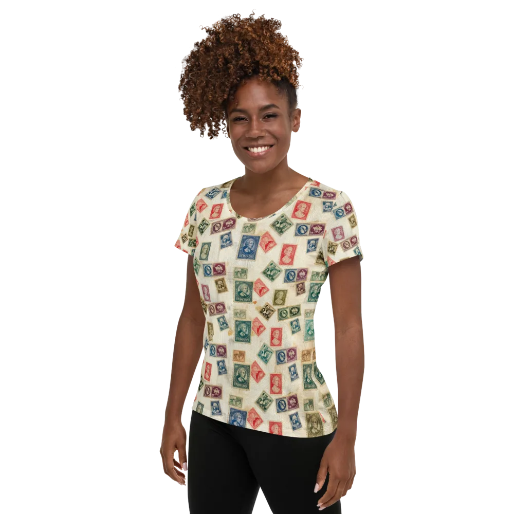 Mercantile Mosaic on Women's Athletic T-Shirt — Left