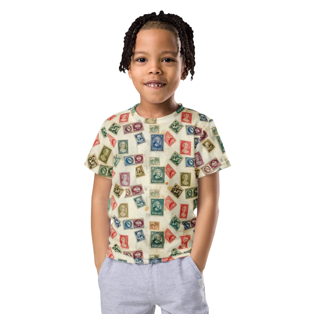 Mercantile Mosaic on Kids Crew Neck T-Shirt — Front