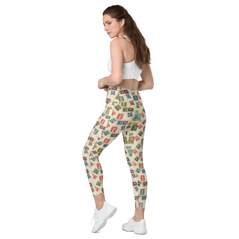 Mercantile Mosaic on Leggings with Pockets — Left Back