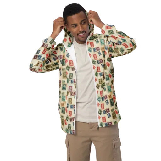 Mercantile Mosaic on a Men's Windbreaker