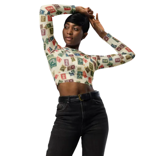 Mercantile Mosaic on a Long Sleeve Crop Top
