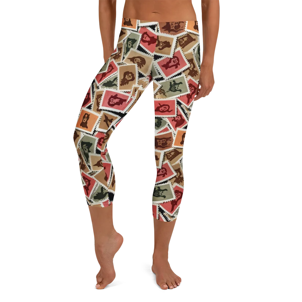 Postmarked Mischief on Capri Leggings — Front