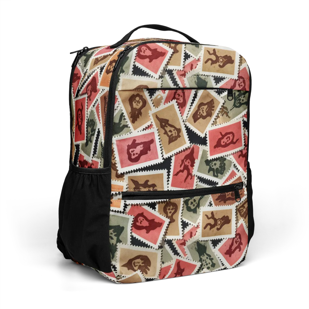 Postmarked Mischief on Utility Backpack — Right Front