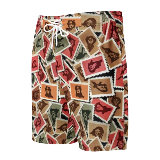 Postmarked Mischief on a Men's Board Shorts