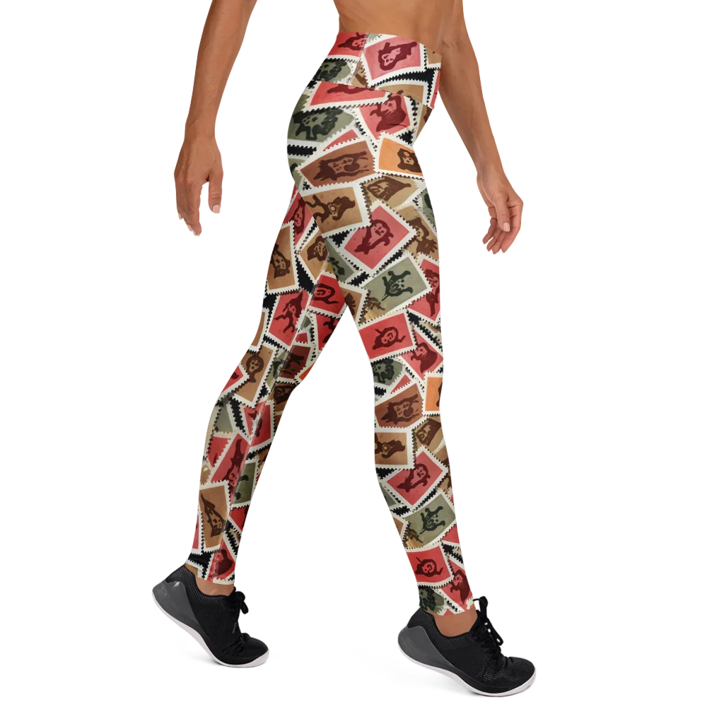 Postmarked Mischief on Yoga Leggings — Right
