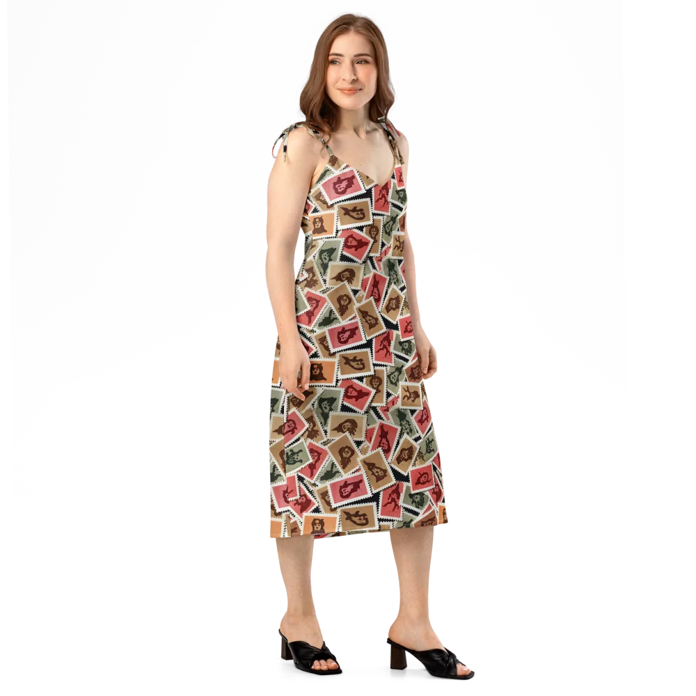Postmarked Mischief on Slip Dress — Right Front
