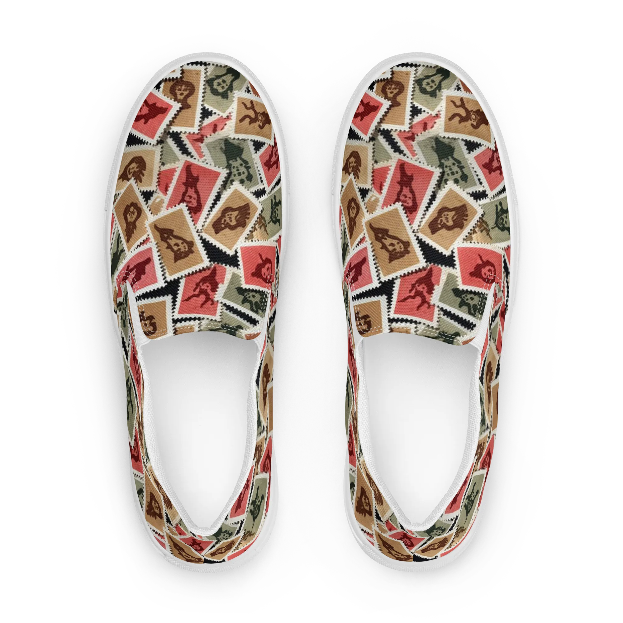 Postmarked Mischief on Women's Slip-On Canvas Shoes — Front