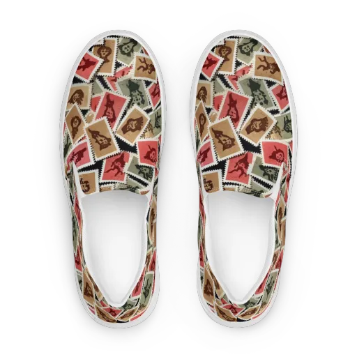 Postmarked Mischief on a Women's Slip-On Canvas Shoes