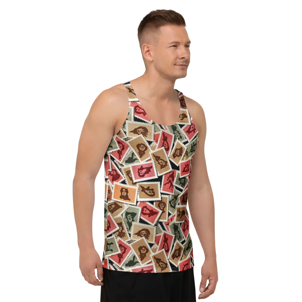 Postmarked Mischief on Men's Tank Top — Right Front
